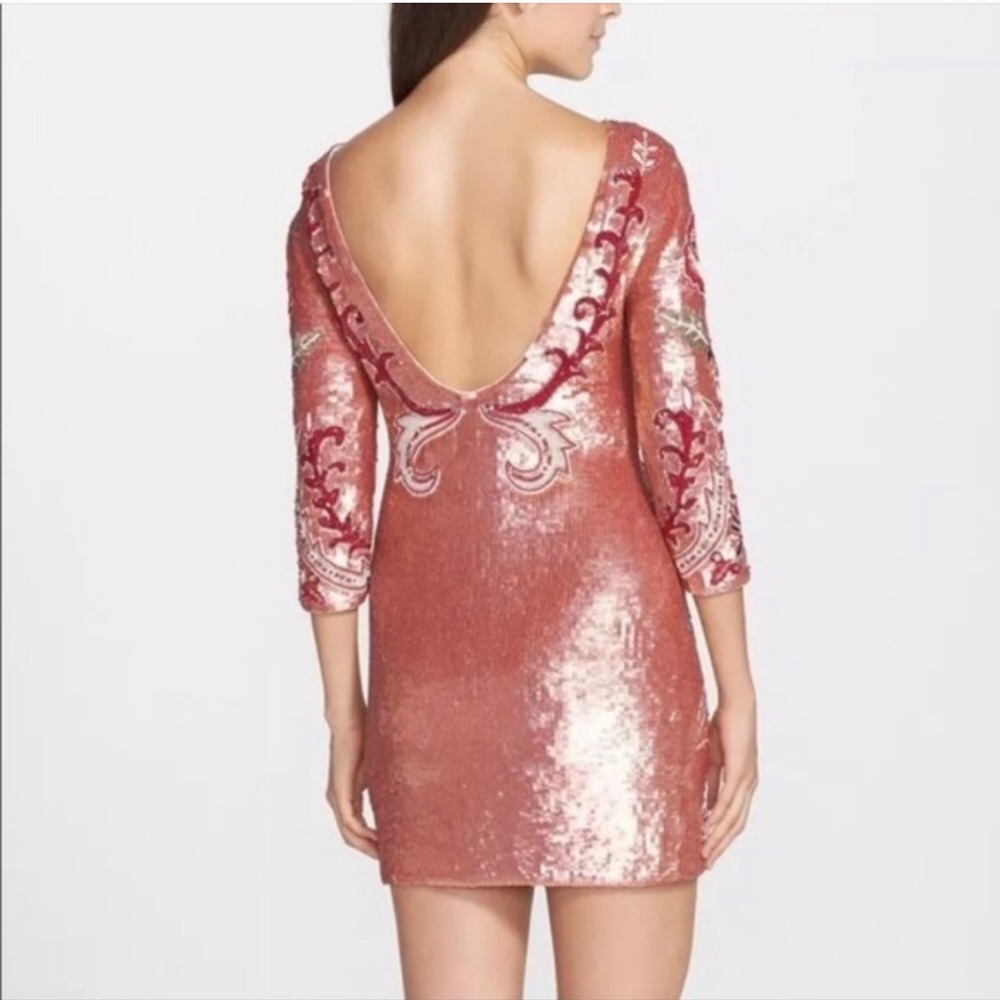 COPY - Needle and Thread Pink Tapestry Sequin Minidress - Picture 8 of 8